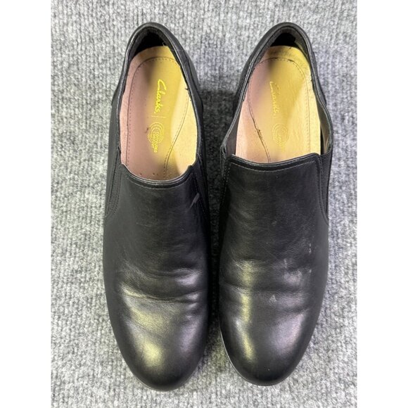 Clark’s woman’s shoes 8 black contoured, comfort heel 2” - Picture 3 of 16